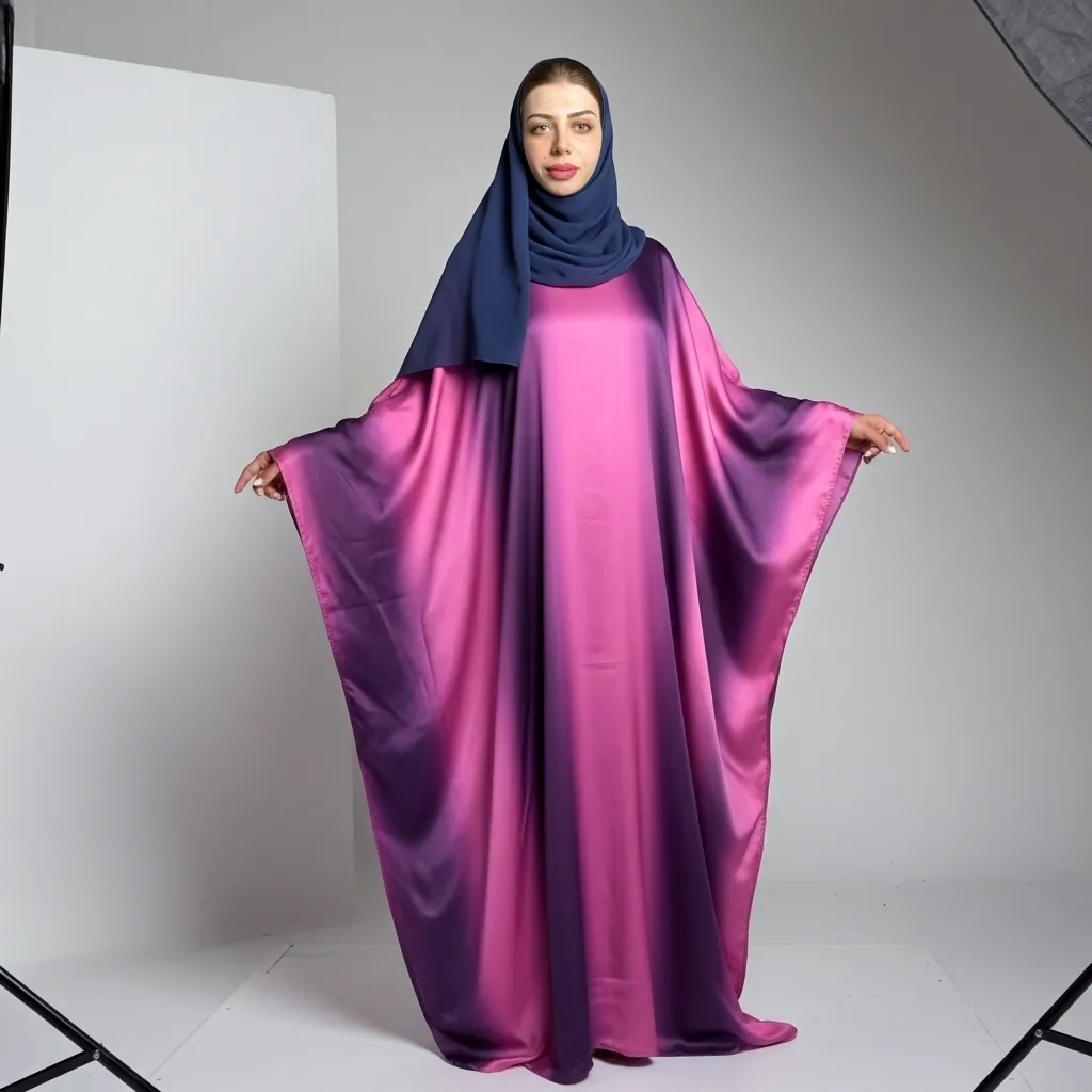 عباءة الساتان الملون (Ombré Kaftan)