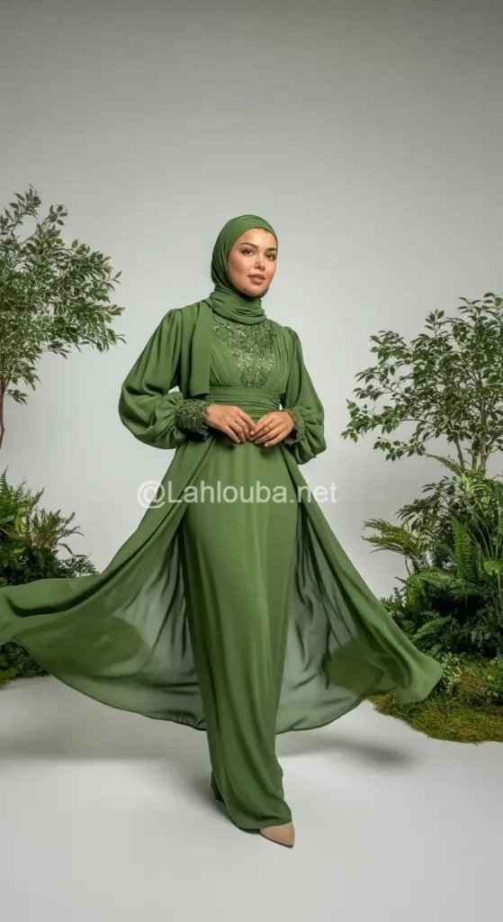 قستان اخضر سواريه لمحجبة